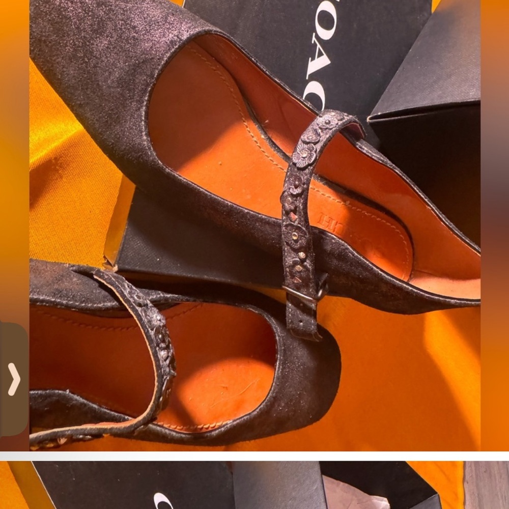 Coach distressed leather flats
